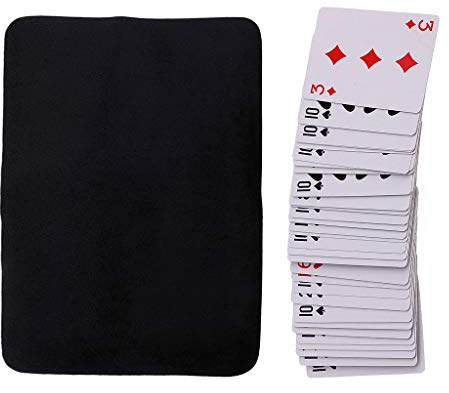 Backbayia 1 Deck Pokerkarten Spielkarten mit Pokermatte Set Zubehör für Zauberer
