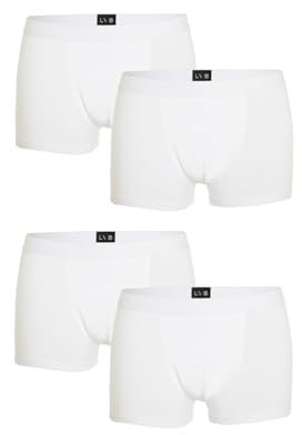 LVB Boxer Multipack in Cotone Uomo x4, Bianco per 4, 7/XXL