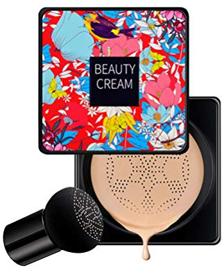 J-ouuo Mushroom Head Air Cushion Foundation, Concealer Feuchtigkeitsspendende CC-Creme BB-Creme, Aufhellende Make-up-Basis Langlebige flüssige Foundation