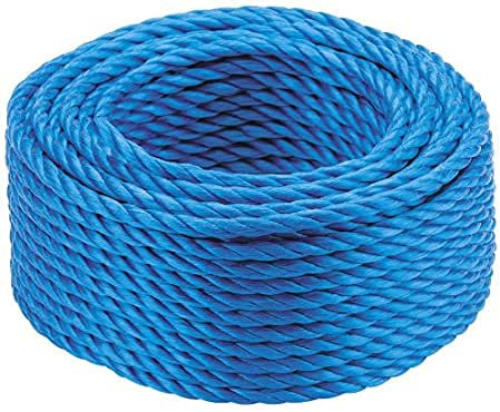 EGS Blue Nylon Rope | Polypropylene | Construction | Boating | 12mm x 10m | Nylon Braided Cord Rope