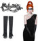 LOOPES 2tlg Venezianische Maske Damen Spitze Halloween Maske Schwarz Sexy Augenmaske Gesicht Gothic Lace Gesichtsmasken Spitzenmaske mit Handschuhe für Halloween Karneval Maskenball Cosplay Party