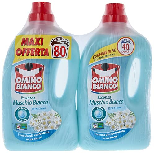 Omino Bianco Detersivo Lavatrice Muschio Bianco, 2x2L