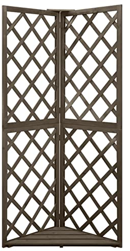 Tidyard Eck Rankgitter Eckspalier Pflanzengitter Holzgitter Rankhilfe Garten Spalier Ecke Rankgitter Massivholz Tanne Grau 50x50x145 cm