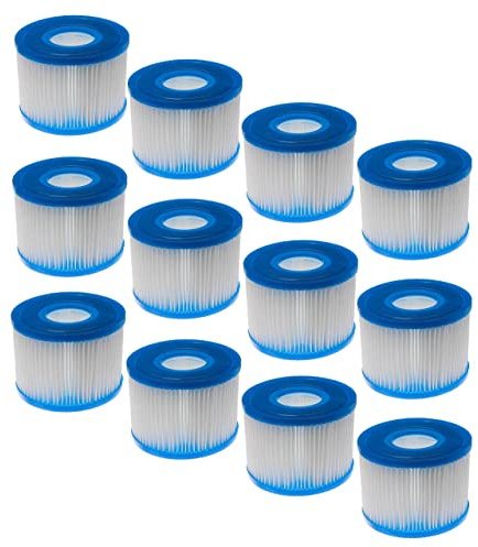 vhbw 12x Filterkartusche Typ S1 Ersatz für Bestway FD2135 für Pool - Ersatzfilter, Blau, Weiß