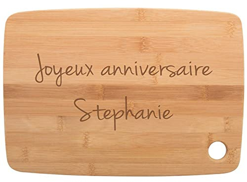 Tabla de Cortar de Madera Personalizada con Texto Grabado - Tagliere Grande da cucina in bambù