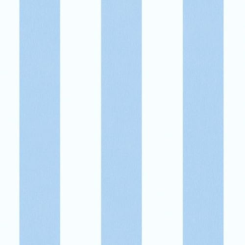 Kinder Tapete Profhome 381485-GU Vliestapete leicht strukturiert mit Streifen matt blau weiß 5,33 m2