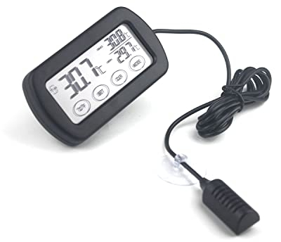 Thermomètre Hygromètre Moniteur Jauge, Alarme Automatique Incubateur d'Oeufs Max Min Température Humidité Affichage LCD avec Sondes Distance