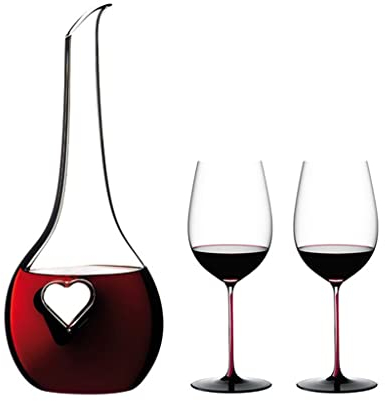 Juego de Copas de Cristal Hechas a Mano, Copa de Vino Tinto n.º 3 Copas de Vino Grandes, Juego de Tres (Gris Claro Argento)