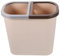 Zerodeko Dual Trash Can Plastic Kitchen Garbage Can 2 Compartment Classified Rubbish Bin Recycle Dustbin for Home Kitchen Bathroom Brown