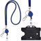 Kristall Lanyard BLAU mit Ausweis Jojo + ID Kartenhalter schwarz Halskette Schlüsselband mit glitzernden Strasssteinchen Umhängeband