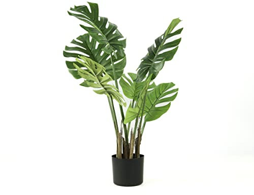 Valyria Home | Monstera Artificial 80 cm – Costilla de Adán Realista para Decoración de Hogar y Oficina – Planta Tropical de Plástico – Planta Artificial Pequeña