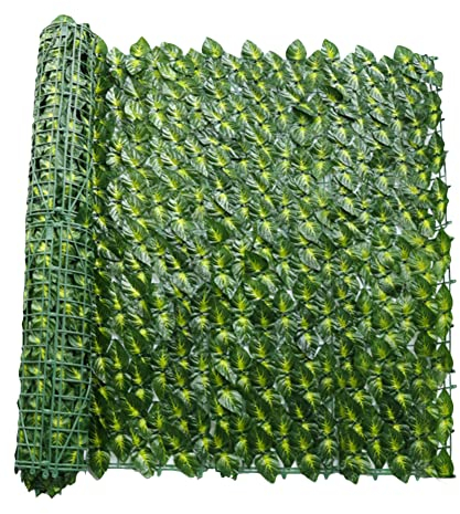 AZURAOKEY 19,69 x 19,69 Künstlicher Efeu-Sichtschutzzaun, Efeu-Sichtschutzzaun, Kunststoff-Hecken, Zaun, nähbares Grün, umweltfreundlich for Garten, Hof, Balkon, Terrasse, Wohnungsdekorati