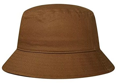 GADIEMKENSD Cotton Bucket Hat for Womens Summer Sun Protection UPF 50 Bucket Hats for Men Lightweight Packable Outdoor Travel Hat for Travelling Golf Hiking Camping Brown