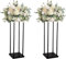Simprefine 2 Set Nero Opaco Portafiori da Sposa Vasi Floreali in Metallo Colonne in Ferro Centrotavola a Pilastro per la Decorazione di Cerimonia di Anniversario di Eventi (60 cm)