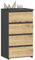 AKORD Kommode CL4 40 cm | 4 Schubladen | Schrank | für das Wohnzimmer | für das Schlafzimmer | B40 x H74 x T35 cm | Gewicht 18,4 kg | Graphitgrau/Artisan Eiche