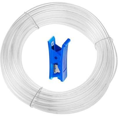 HUAZIZ 12 Meter PolyuréthaneTuyau transparente Pneumatique, PU Tuyau Air, 10mm OD x 6,5mm ID, Polyuréthane PU Air Tuyau Kit, 1 Pcs Coupe-Tuyau