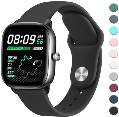 Strap for Amazfit GTS 2/2 Mini/GTS 4/4 Mini, 20mm Silicone Wristband for Amazfit Active 2 /Bip 3 /Bip U Pro/Bip S lite