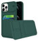 Compatible avec Coque iPhone 13 Pro Max Antichoc avec Porte Carte, Etui iPhone 13 Pro Max Silicone avec Protection Cache Camera Coulissant Coque de Telephone Ultra Fine Housse (Vert foncé)
