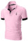 AIOIDI Polo Coton à Manches Courtes pour Homme avec Broderie Girafe Rugby T-Shirt Rose XL