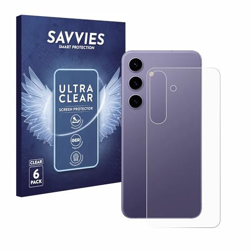 Savvies 6 Stück Schutzfolie für Samsung Galaxy S24 (Rückseite) Displayschutz-Folie Ultra-Transparent