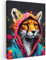 MuchoWow© Leinwandbild 50x70 cm Dekoration Wohnzimmer Bilder Aufhängen Wall Decoration Living Room Wohnungs Deko Moderne Graffiti - Fuchs - Pop-Art - Neon