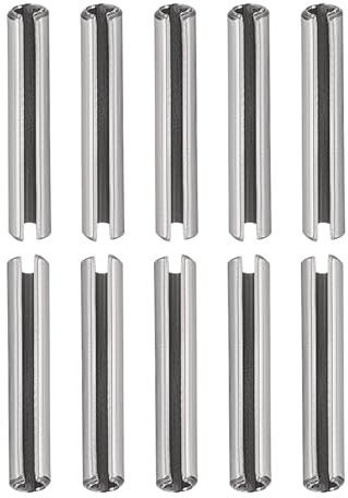 DTGN M2.5 x 14mm(DxL) Scanalato Molla Perno - 20pz - Ottimo per Casa Macchina Fissaggio - 304 Inox Acciaio Molla Tassello Tensione Rotolo Perno - Argento