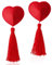Sibba Coussinets De Poitrine Adhésifs en Silicone avec Pétales De Cœur Coussinets De Poitrine Rouges avec Strass Réutilisable Respirant Rembourrage De Poitrine Accessoires De Lingerie