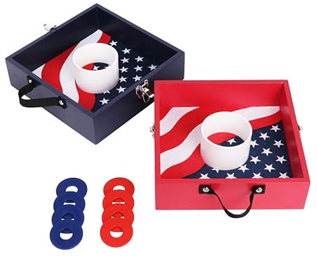 Outdoor Washer Wurfspiele Holz Set mit 8 Unterlegscheiben