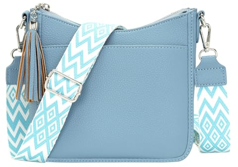 YISUOHOOM Sacs Bandoulière Femme Moyen Petit Sac a Main Femmes Bandoulieres Bleu ciel Mode Elegant Pour Voyage Quotidien Travail École