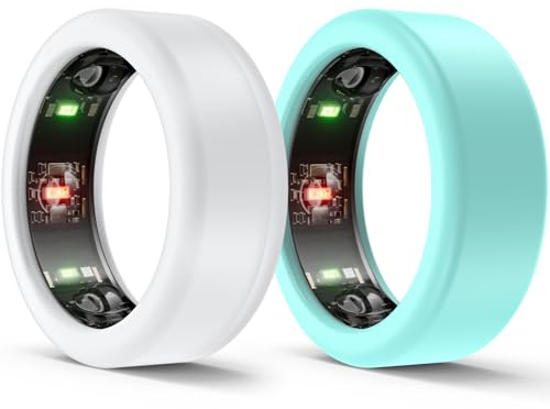ottpluscase Oura Ring-Luftschutz für Oura Ring/Ultrahuman Ring/Ultrahuman-Ringhülle, Silikon, langlebig, funktioniert für Oura Ring Gen 3/Ultrahuman Ring/Ring Conn, transparent + Cyan (S für