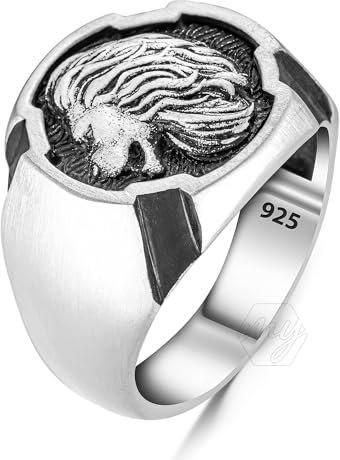 mysilverworld Herren-Ring aus 925er-Sterlingsilber mit Löwen-Design, Metall, Kein Edelstein