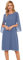 Blusenkleid Damen Sommer Kleid 3/4 Ärmel Chiffon Kleid Loose Fit Casual Midikleid Festlich Hochzeitkleid Cocktailkleid L Grau Blau CLK041A23-06