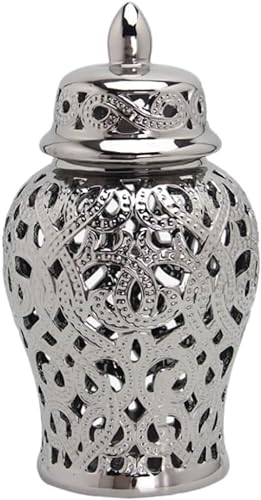 CAFIEDR Vaso in Ceramica Vaso per Fiori Vaso per ingredienti Bottiglia di stoccaggio Vaso per Fiori in Ceramica con Coperchio Vaso Decorativo in Porcellana per la Collezione Home