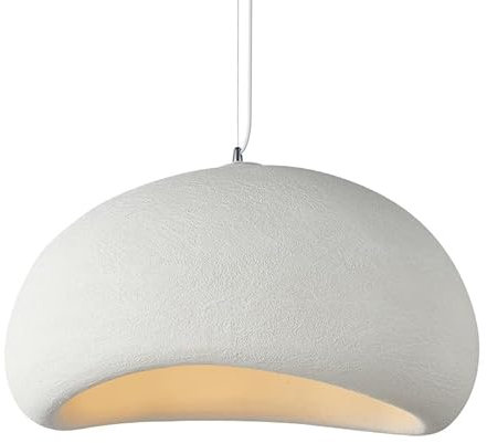 Moderne Deckenleuchte, Kronleuchter, Durchmesser 30 cm, für Esszimmer, Küche, Flur, Restaurant, Hängeleuchte, E27, japanischer Stil Wabi-Sabi, Lampe in Form eines Vogelnests (1 Paket, weiß)