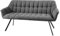 Riess Ambiente Esszimmer Sitzbank Papillon - 165cm - anthrazit schwarz - Flachgewebe Metallgestell Rückenlehne Armlehnen Polsterbank