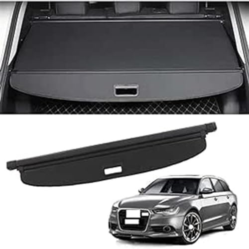 ZXBL Laderaumabdeckung Zubehör für Audi A6 Avant (C8) Station Wagon (Estate) 2019, Ausziehbar Ablagen Kofferraumabdeckung Shielding Security Trennwand Aufbewahrung Innere Schutz ZubehöR