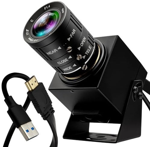 IFWATER 60fps HDMI USB Camera 4K High Speed USB3.0 HDMI Simultaneous Output PC Webcam 3.6-10mm 3X Manual Zoom Lens Close up Camera for Computer TV Projector Monitor Industrial Application
