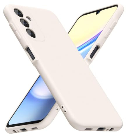 LoeoeL for Samsung Galaxy A15 5G Phone Case Silicone, Minimalist Ultra Thin Slim Soft Rubber Gel Solid Color Matte Cute Case for Women, Girly Plain Aesthetic Design & Camera Cover, Beige Stone Cream