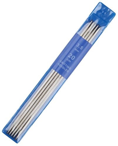 Coopay Set di 5 ferri da maglia da 3,5 mm, lunghezza 20 cm, in acciaio inox, per calze, sciarpe, cappelli, animali domestici, maglioni, aghi per calze, 3,5 mm