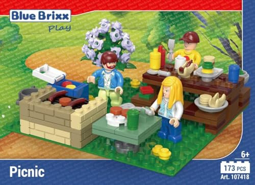 BlueBrixx Play 107418 – Picknick aus Klemmbausteinen mit 173 Bauelementen