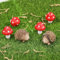 6 Pcs Fairy Garden Accessories Miniature Garden Landscape Fairy Outdoor Garden Figurines Resin Hedgehogs Mushroom Micro Landscape Decorative Accessories for Fairy Garden Plant Bonsai Craft Dollhouse