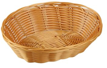 Kesper | Brot- und Obstkorb, 10er Pack, Material: Kunststoffgeflecht, Maße: 21 x 17cm/ Höhe: 6cm, Farbe: Braun |1783215