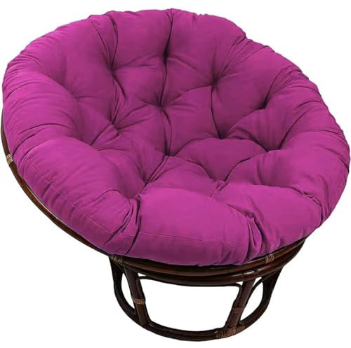 Coussin de chaise d'extérieur violet pour soucoupe à œufs en rotin pivotant 40 x 40 cm