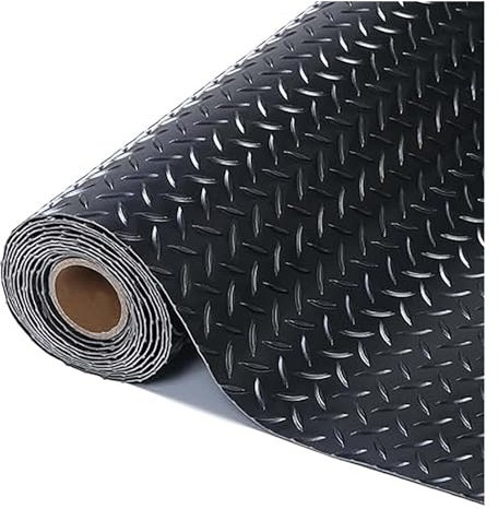 Tapis de sol robuste en PVC imperméable et antidérapant pour garage, entrepôt, atelier, salle de sport, revêtement de sol de garage de qualité commerciale (120 x 200 x 1,5 cm)