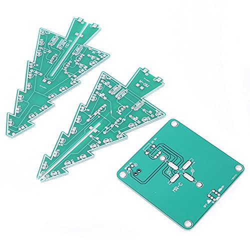 Árbol de Navidad 3D LED Árbol de Navidad 3D, Kits de PCB de árbol de Navidad LED, Kit de Placa de Circuito de 4,5-5 V PCB Decorativo Estéreo Árbol de Navidad Componentes