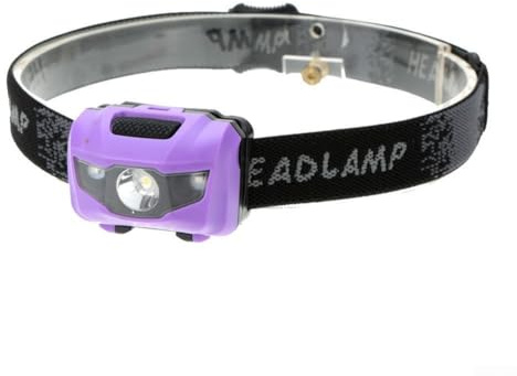 Whychstore Lampe frontale LED, modes haut/faible/SOS, étanche, design léger (violet)