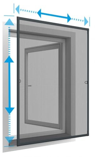 Waidmeister Insektenschutzfenster Easy Fliegengitter-Teleskopfenster in 100 x 120/120 x 140 cm in weiß und anthrazit Teleskop-Fenster (weiß, 100x120cm)