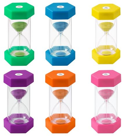 6 Piezas Reloj de Arena,Colorido Relojes de Arena,Temporizador de Color 5, 10, 20, 30, 45, 60 Minutos, Adecuado para Cocina, Hogar, Vida Infantil, Temporizador de Juegos