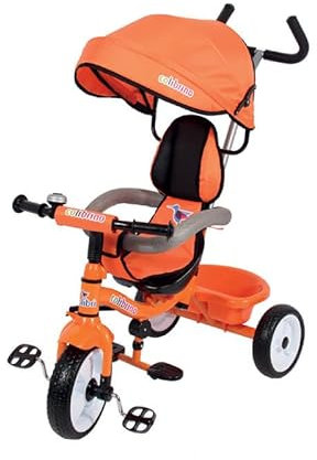TRICICLO COLIBRINO ARANCIONE - 86x50x98 cm - Tessuto Ergonomico - Design Girevole - Utilizzo per Bambini - Collezione 2023