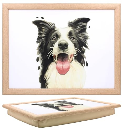 Lesser & Pavey Collie Laptray Robert James Hull Lap Tray For Food Serving & Breakfast | Comfortable Lap Trays With Bean Bag Cushion | Durable Lap Trays For Eating On Lap For Adults